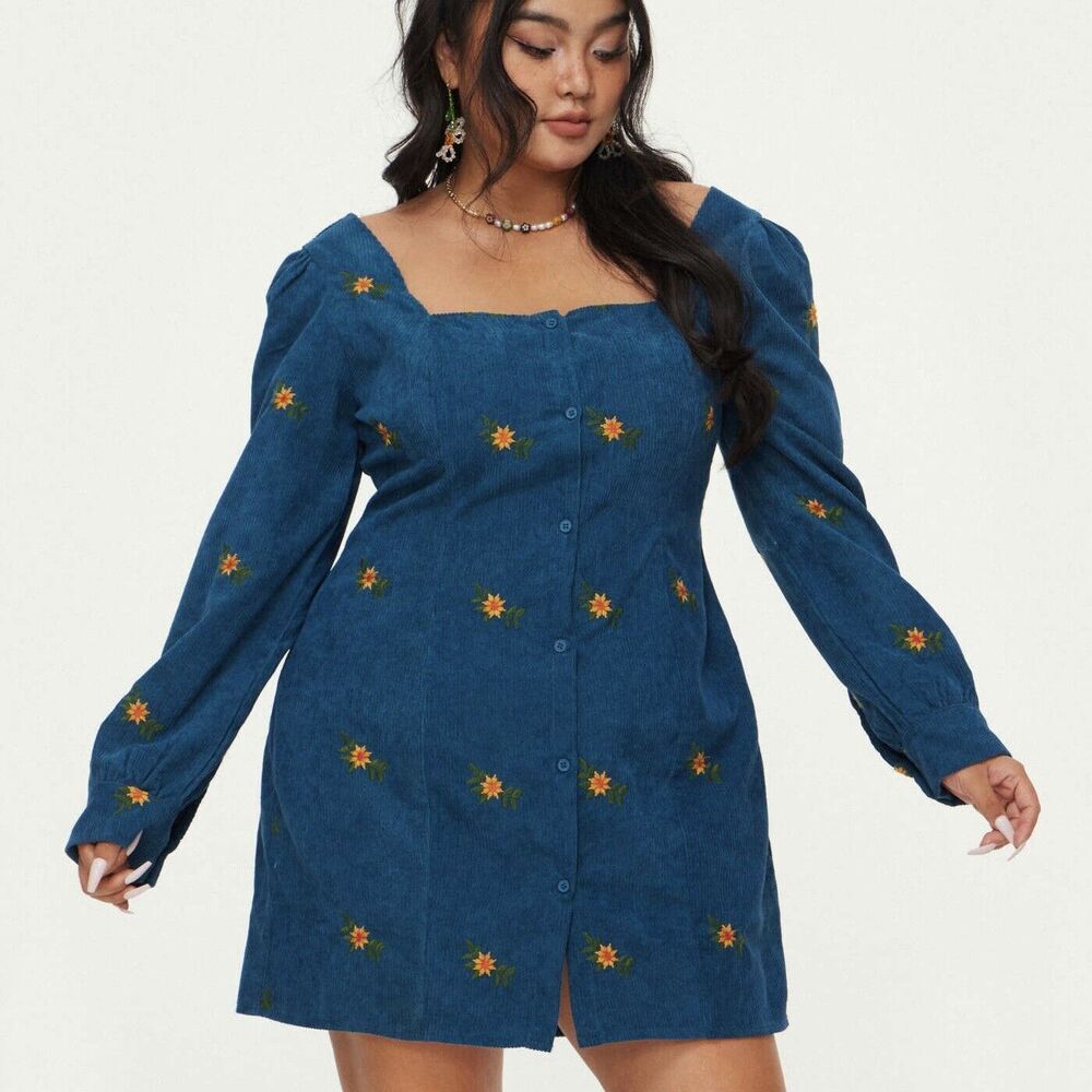 Cider Blue Floral Mini Dress